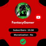 Buy YouTube Gaming Channel - FantacyGamer, 10.5K Subscribers, Monetization Ready